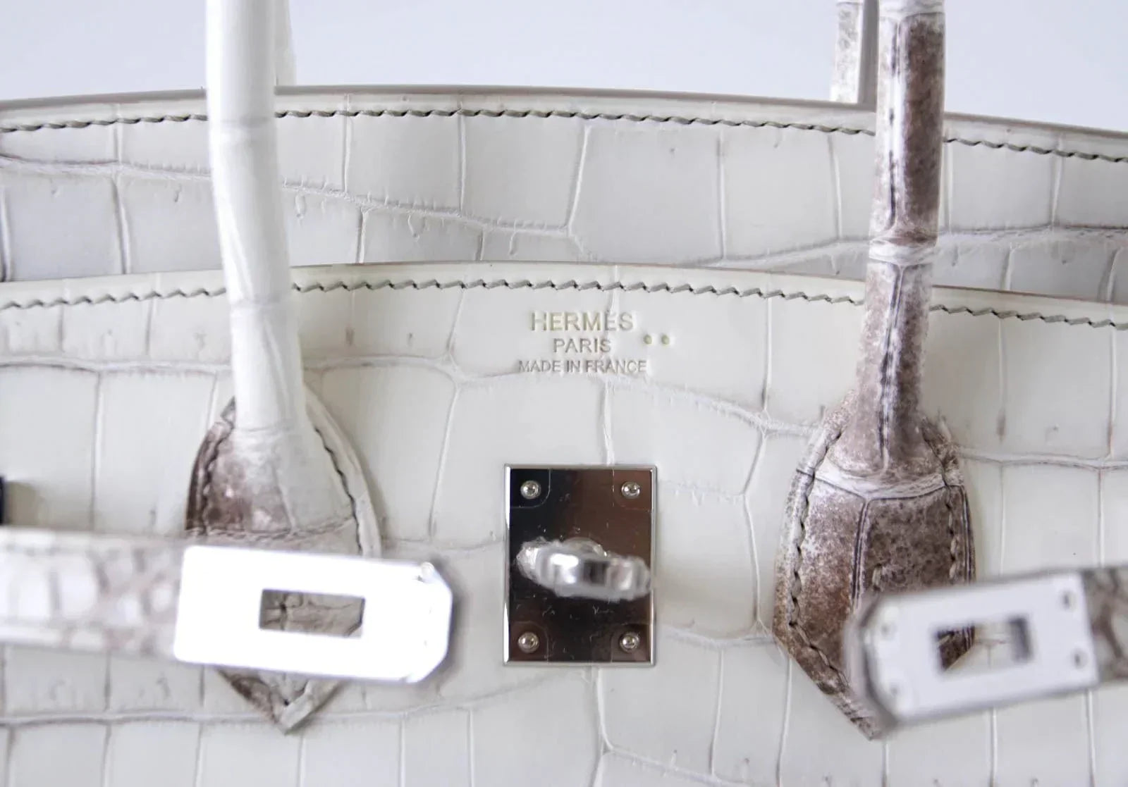 👜Birkin 25 Bag Blanc Himalaya Exquisite Jewel Palladium Hardware