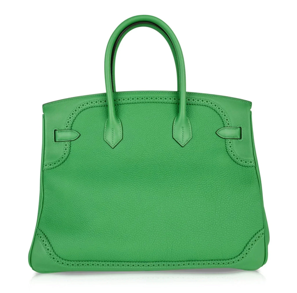 👜Birkin 35 Bag Ghillies Limited Edition Bamboo Palladium Hardware