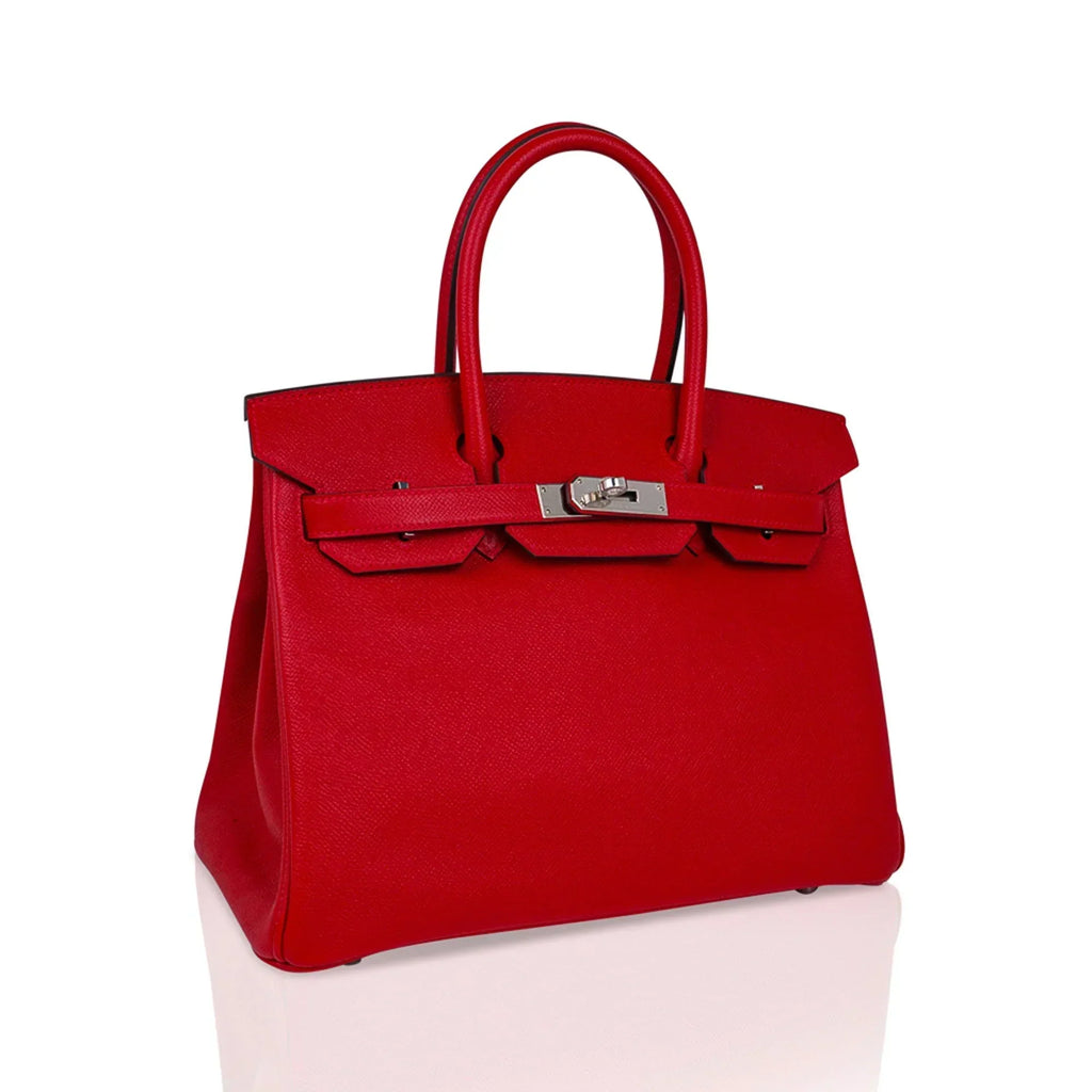 👜Birkin 30 Bag Rouge Casaque Epsom Leather with Palladium Hardware