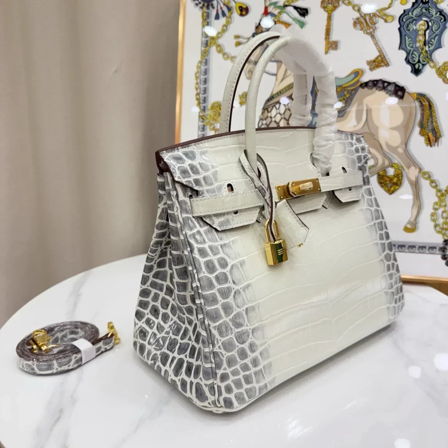 👜Birkin Bag Crocodile-Grain Cowhide Leather Gold Hardware