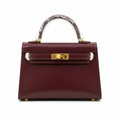 Kelly Sellier 19cm & 22cm & 25cm Rouge H Box Calf Leather Gold Hardware & Palladium Hardware Women Handbag
