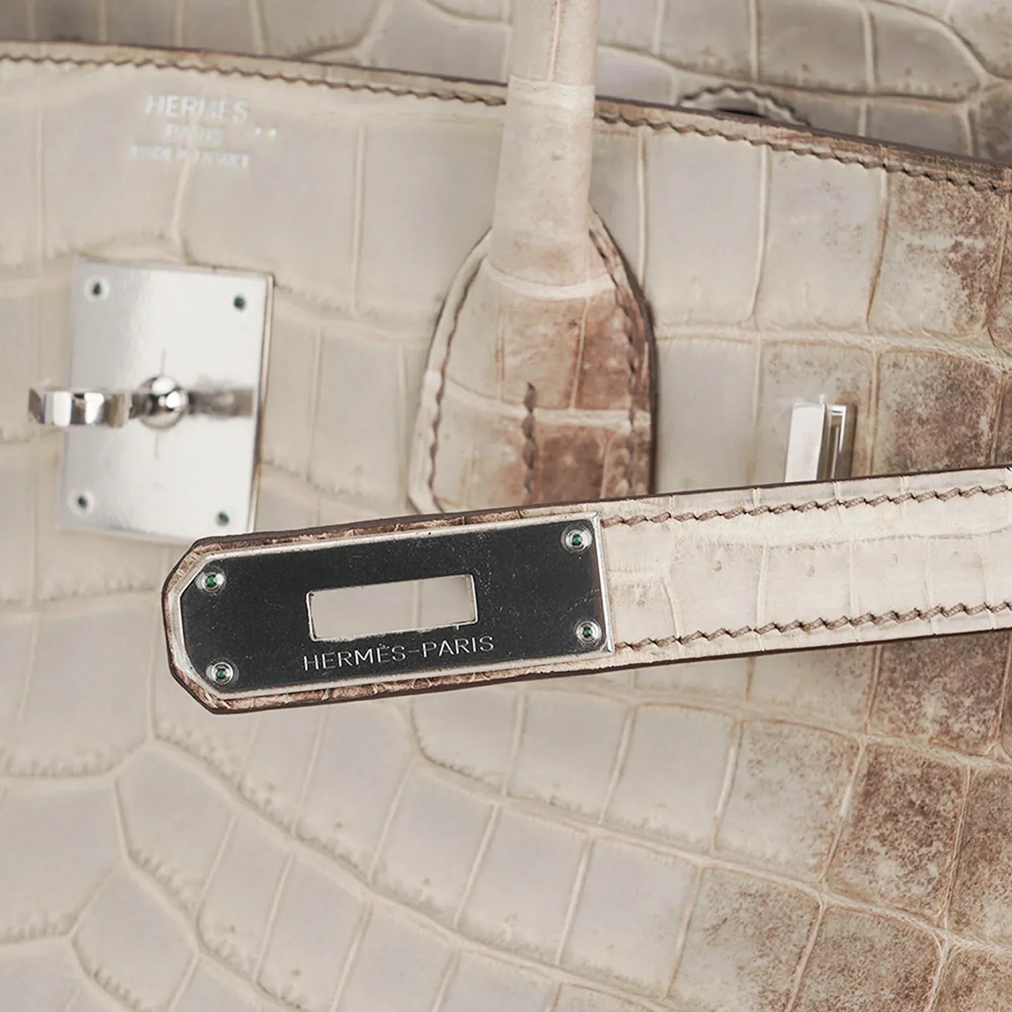 👜Birkin 30 Bag Gris Cendre Himalaya Crocodile Palladium Hardware