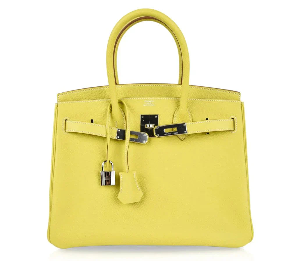 👜Birkin 30 Bag Rare Lime Candy Limited Edition Gris Perle Interior Palladium