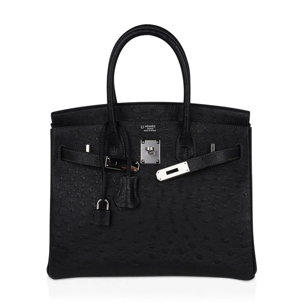 👜Birkin HSS 30 Bag Black (Noir ) Ostrich Palladium Hardware