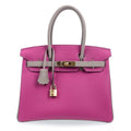 👜Special Order HSS Birkin 30 Bag Rose Pourpre & Gris Asphalte Togo Leather with Gold Hardware