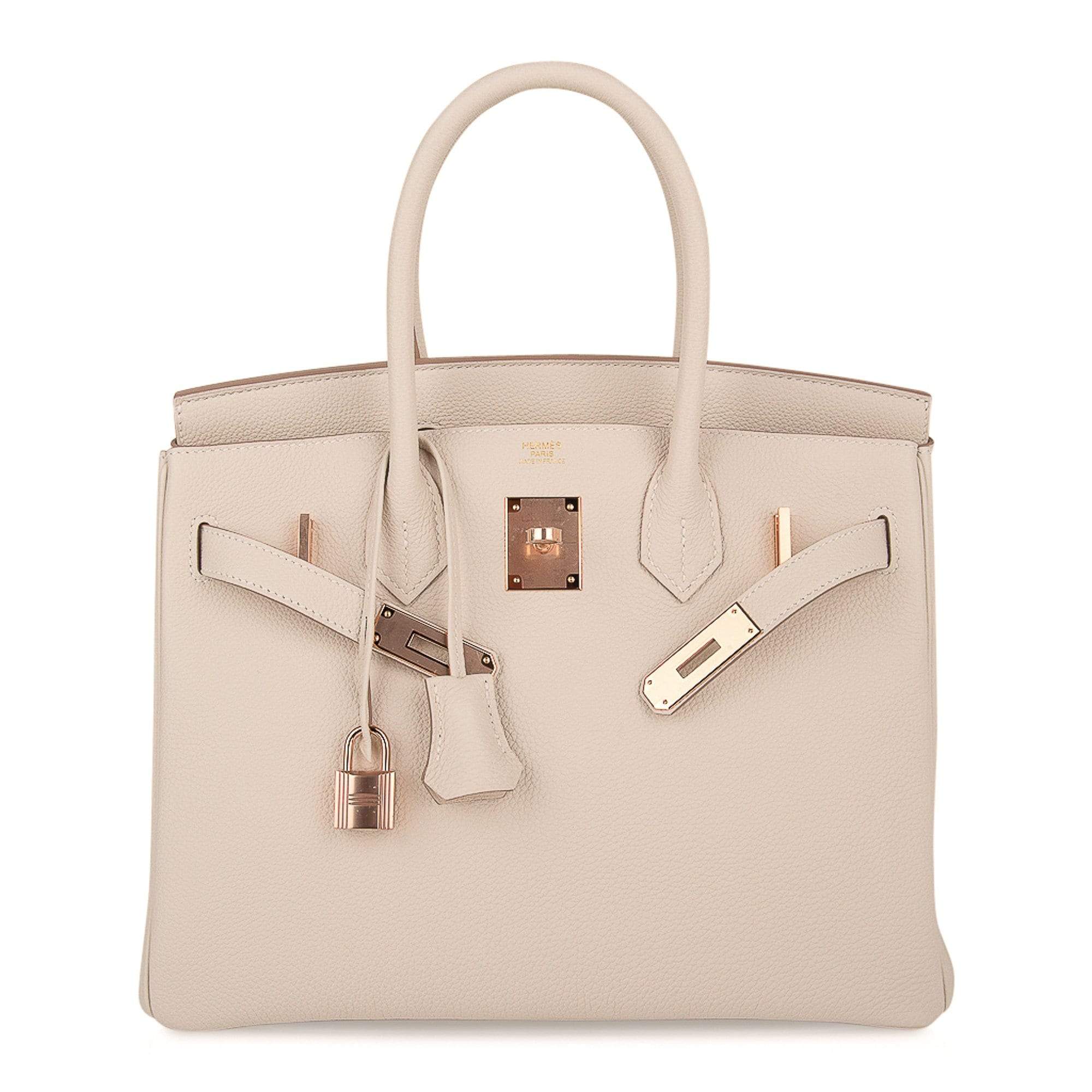 👜Birkin 30 Bag Craie Togo Leather with Rose Gold Hardware