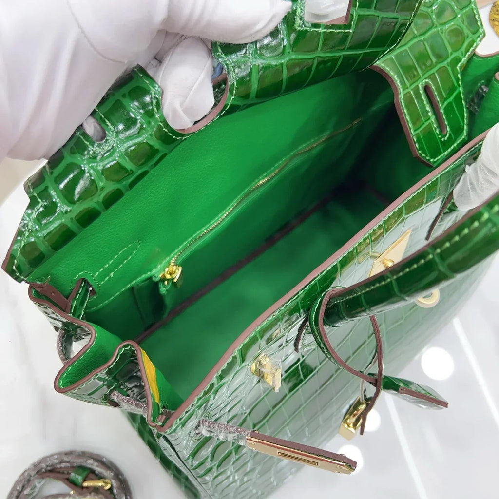 👜Birkin Emerald Shiny Niloticus Crocodile Gold Hardware