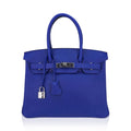 👜Birkin 30 Bag Blue Electric Novillo Leather with Palladium Hardware