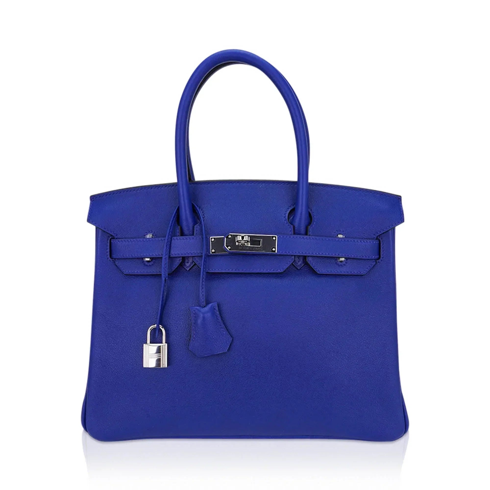 👜Birkin 30 Bag Blue Electric Novillo Leather with Palladium Hardware