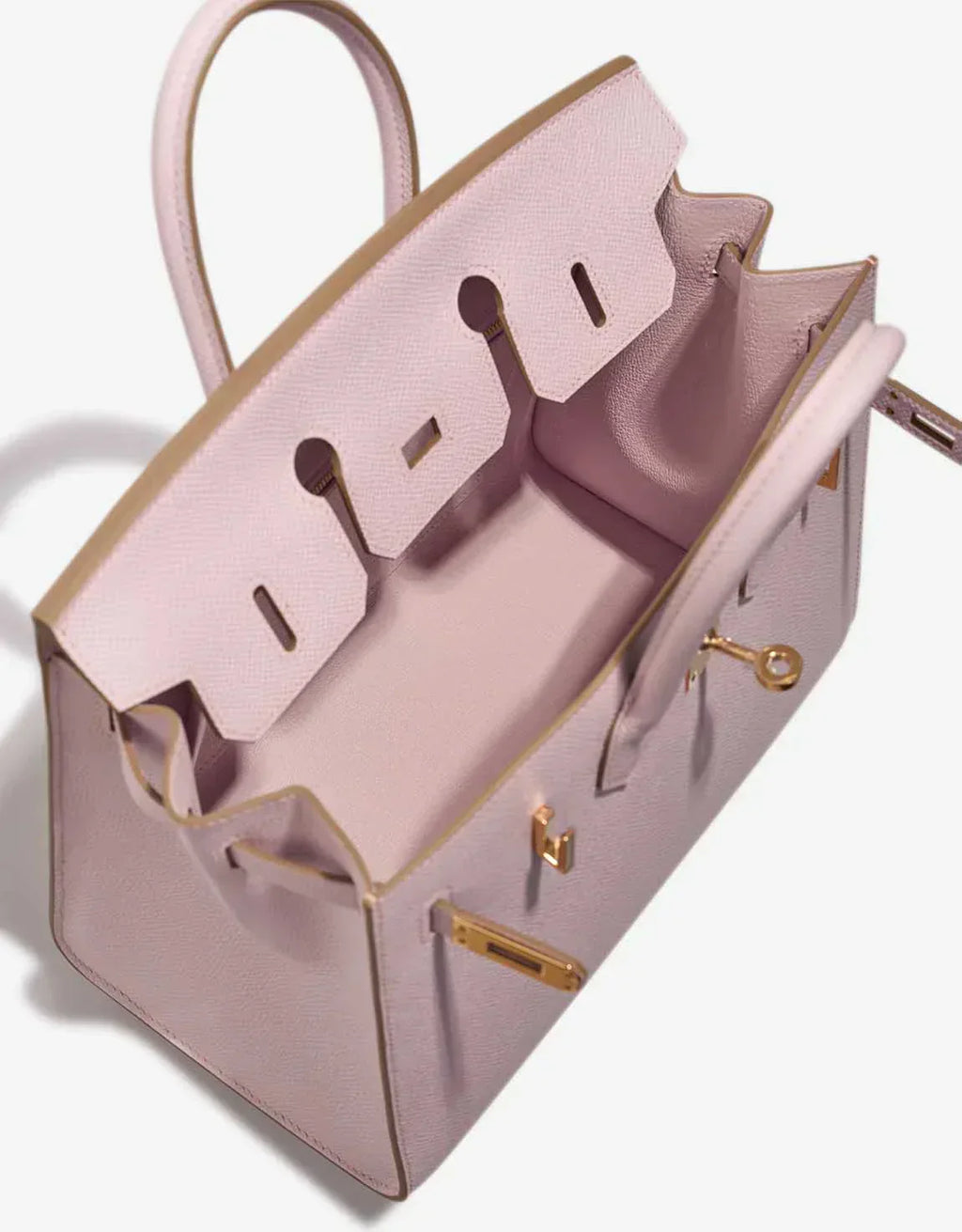 👜Birkin HSS 25 Epsom Mauve Pâle / Rose Sakura Golden Lock
