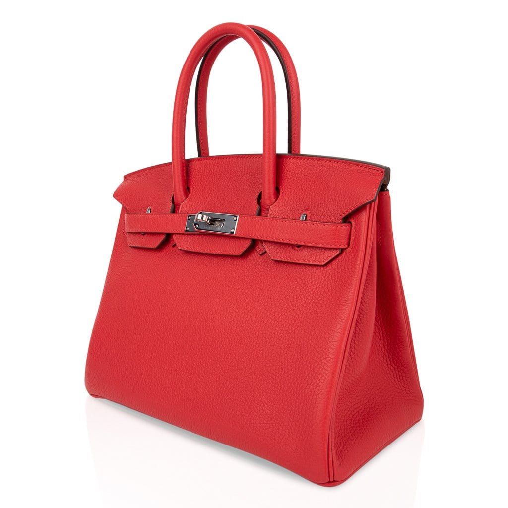 👜Verso Birkin 30 Bag Rouge Tomate & Natural Sable Togo Leather with Palladium Hardwre