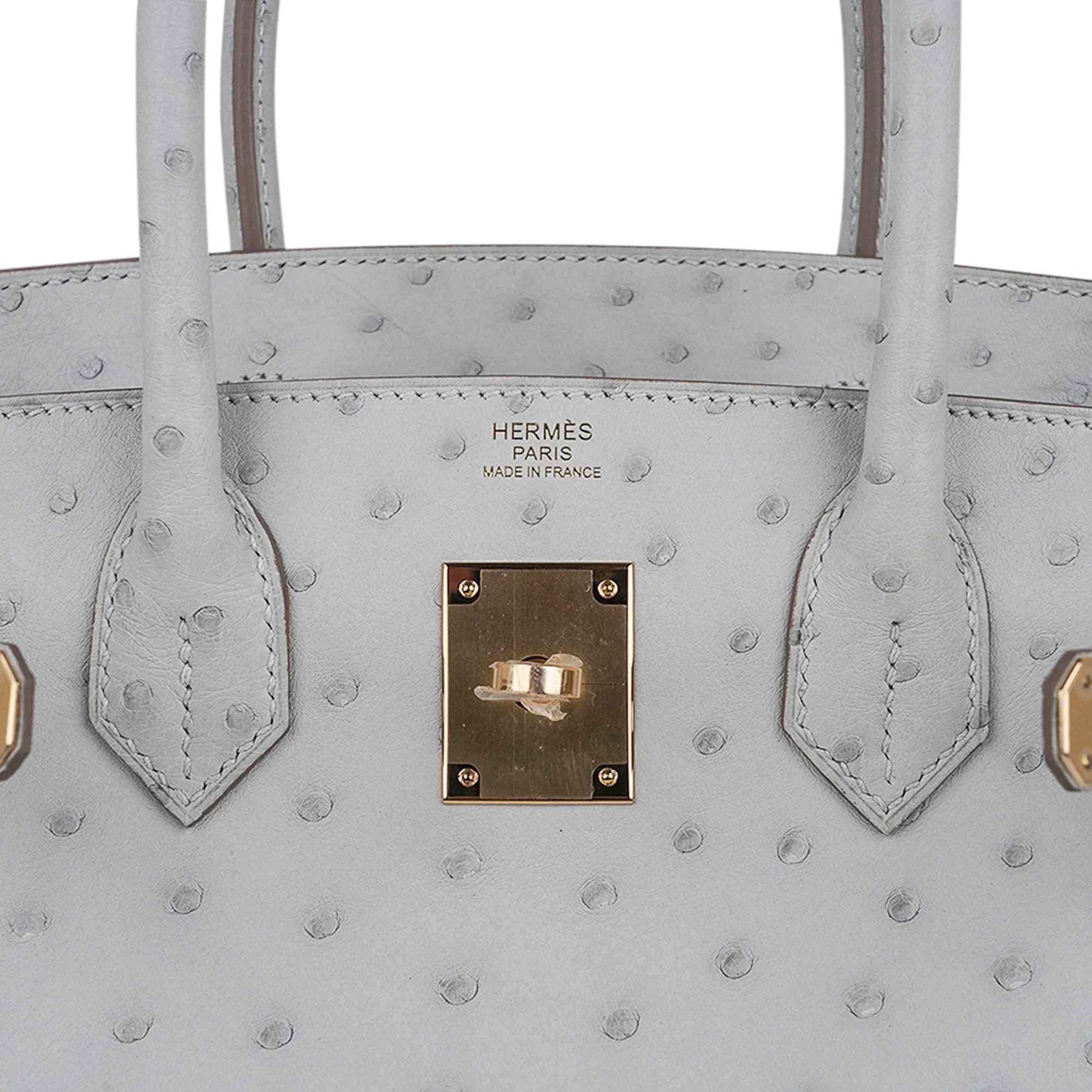 👜Birkin 30 Bag Gris Perle Ostrich with Gold Hardware