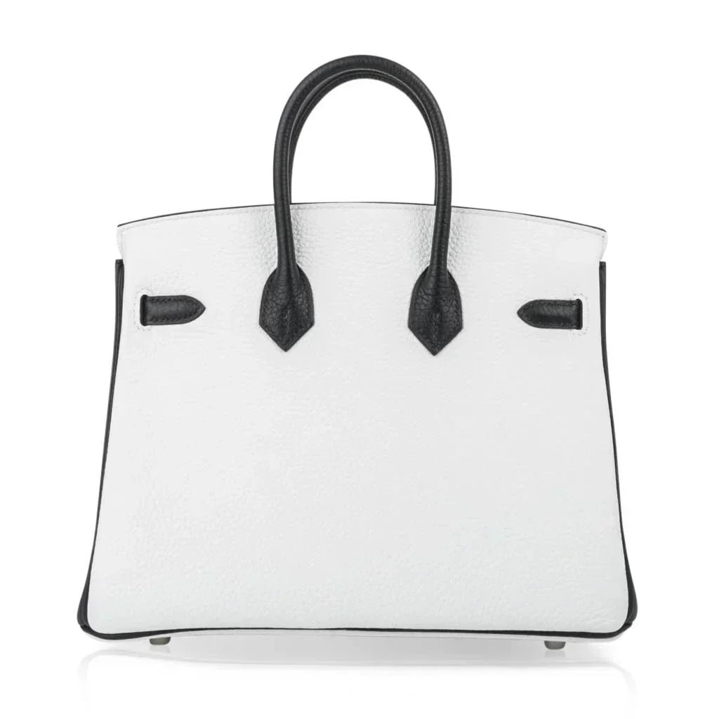 👜Birkin HSS 25 Bag White w/ Black Brushed Palladium Hardware