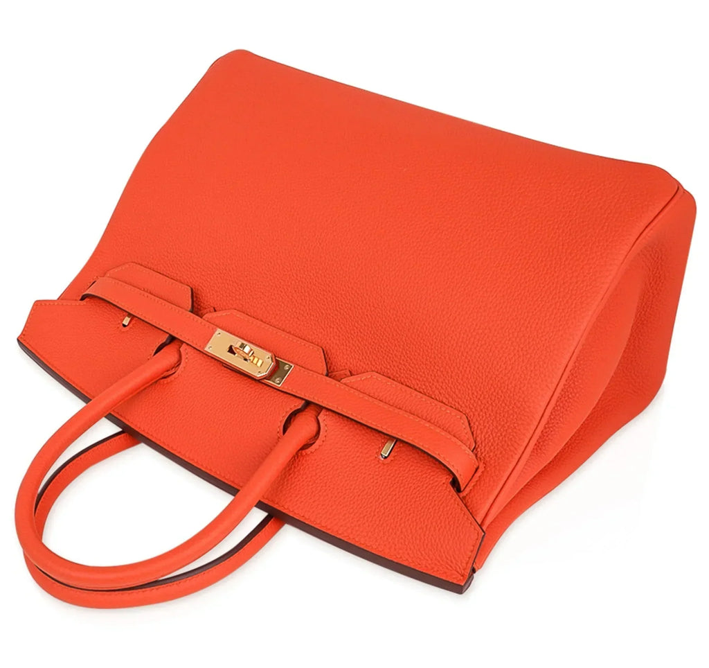 👜Birkin 35 Bag Feu Orange Togo Gold Hardware