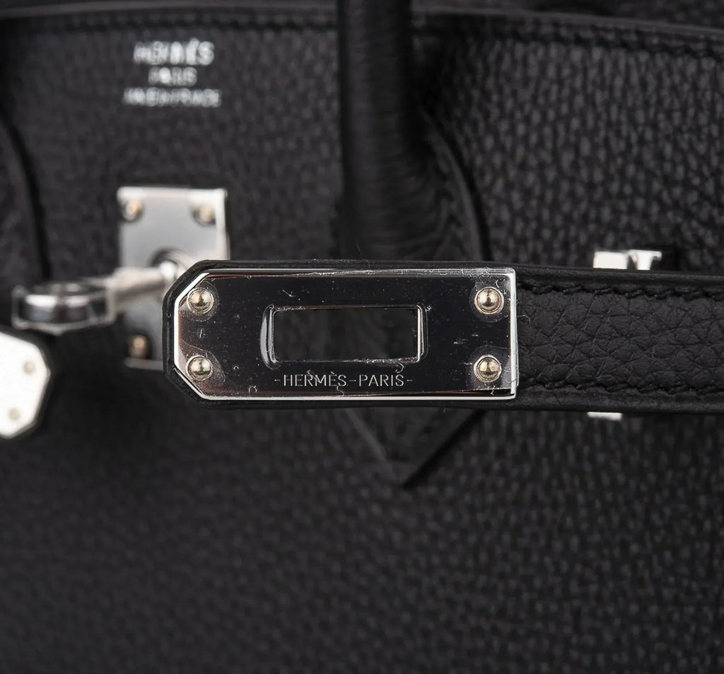 👜Birkin 25 Bag Black Palladium Hardware Togo Leather