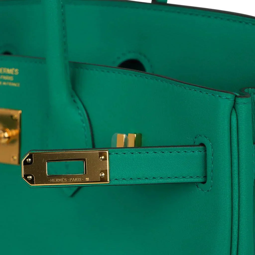 👜Birkin 25 Bag Vert Vertigo Swift Gold Hardware