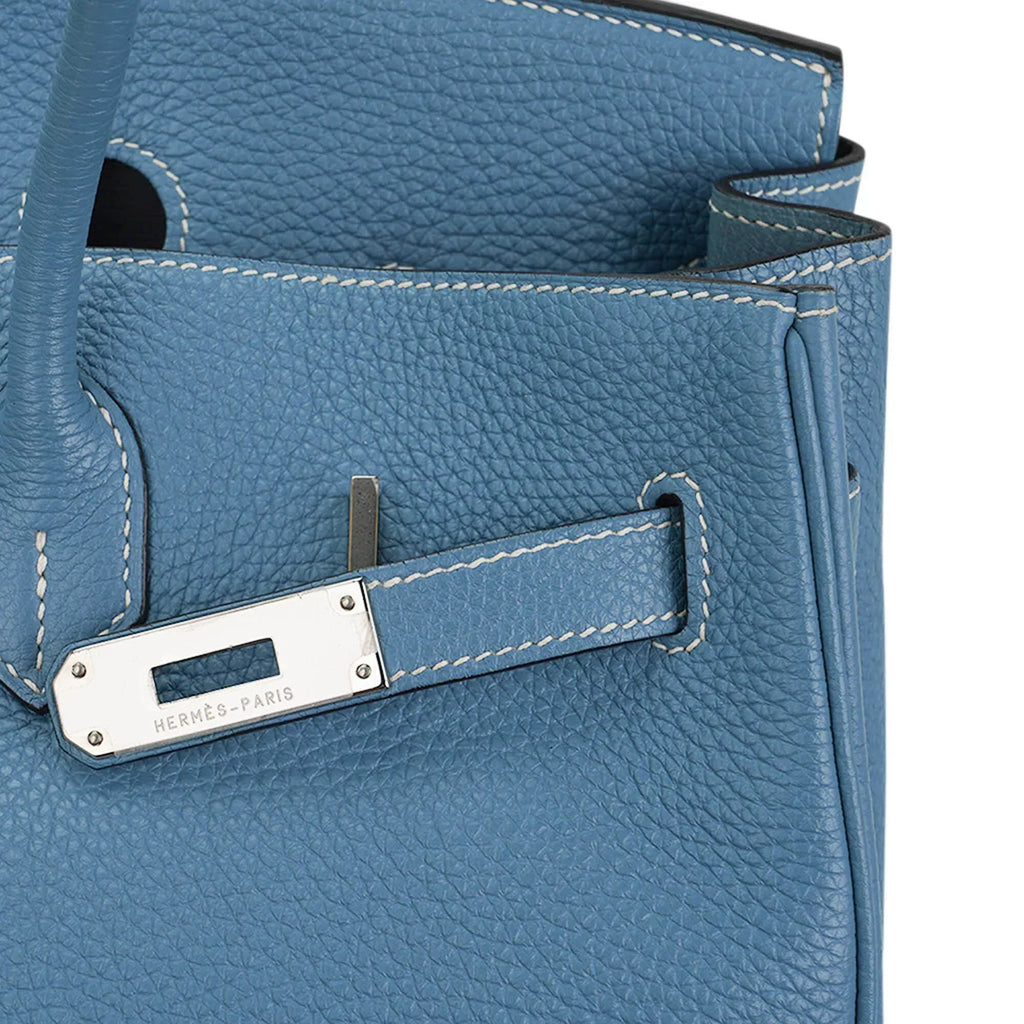 👜Birkin 35 Bag Blue Jean Togo Leather with Palladium Hardware