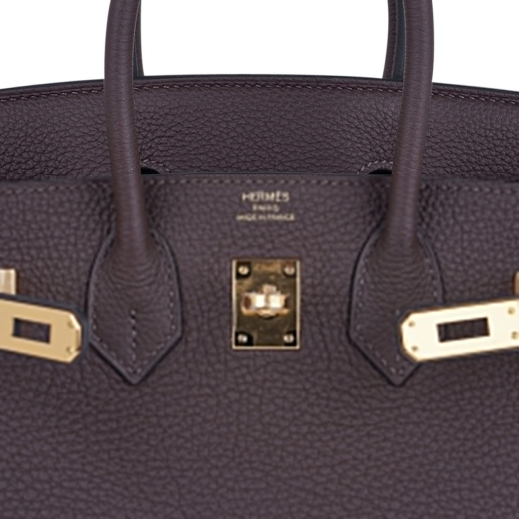 👜Birkin 25 Bag Chocolat Gold Hardware Togo Leather