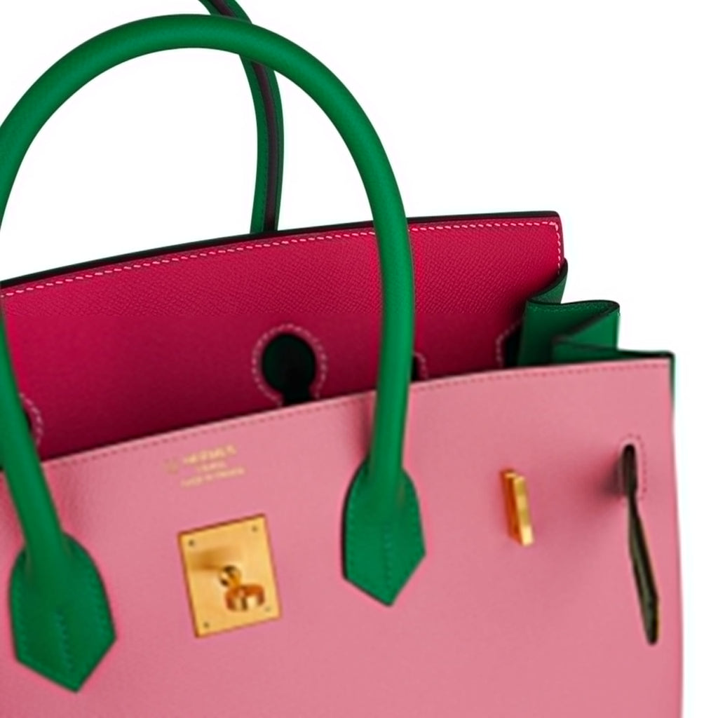 👜Birkin 35 HSS Bag Rose Confetti/Rose Tyrien/Bamboo Brushed Gold Hardware