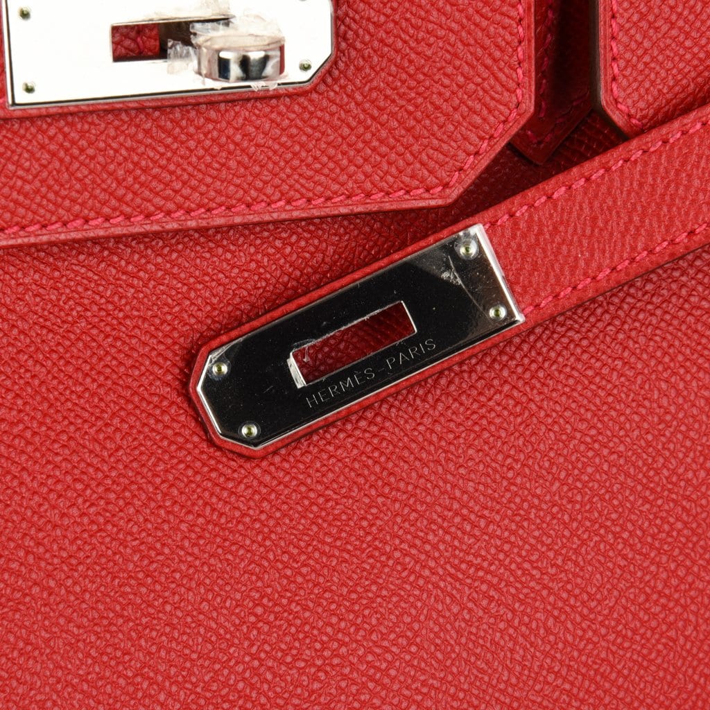 👜Birkin 35 Bag Rouge Casaque Lipstick Red Epsom Palladium new