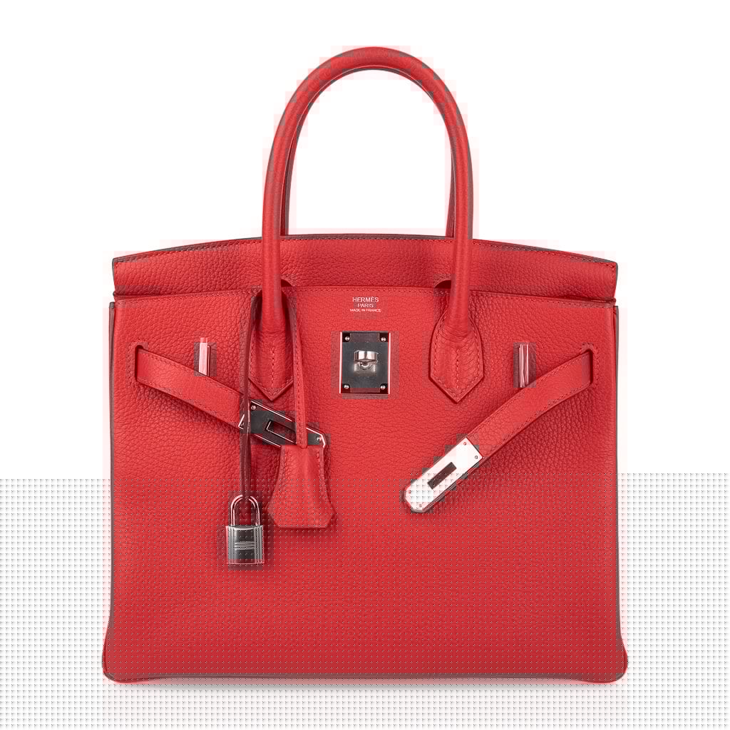 👜Verso Birkin 30 Bag Rouge Tomate & Natural Sable Togo Leather with Palladium Hardwre