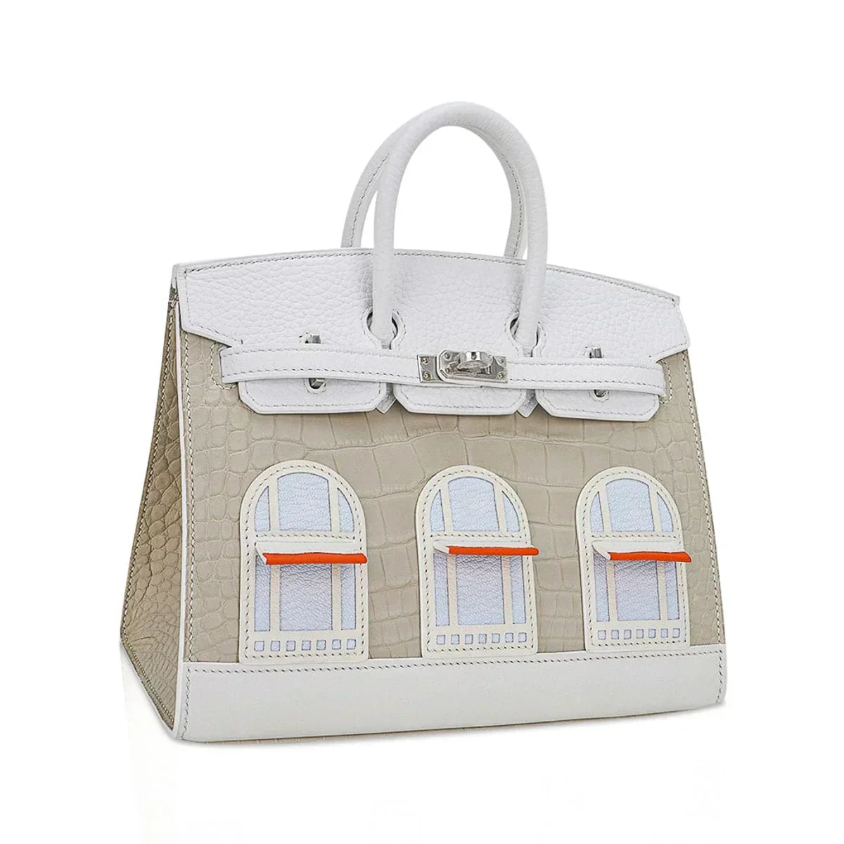 👜Limited Edition Birkin 20 Faubourg Sellier Bag Neige (Snow) White Matte Alligator