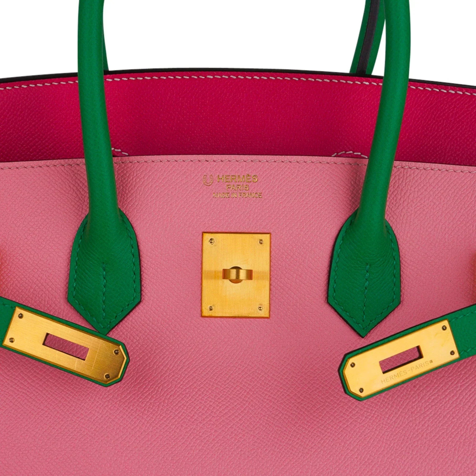 👜Birkin 35 HSS Bag Rose Confetti/Rose Tyrien/Bamboo Brushed Gold Hardware