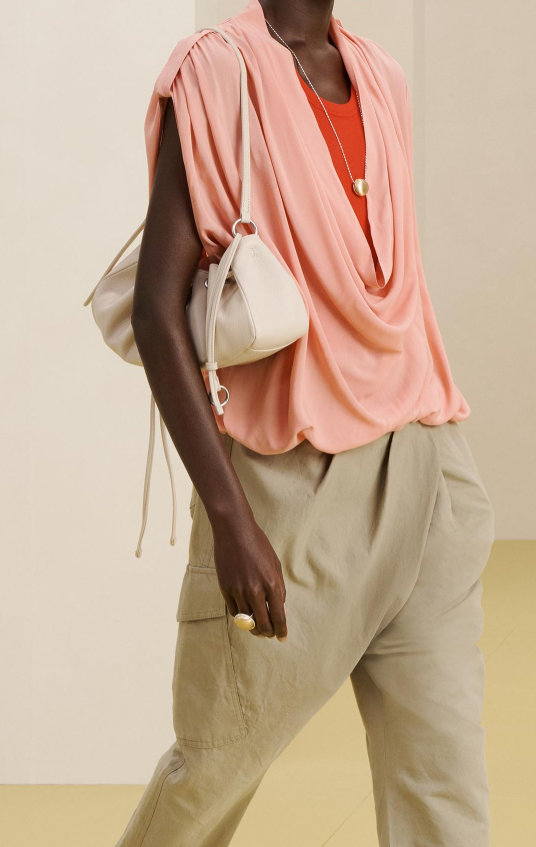 Leather baguette shoulder bag