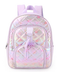 Iridescent Quilted Floral Charm Backpack