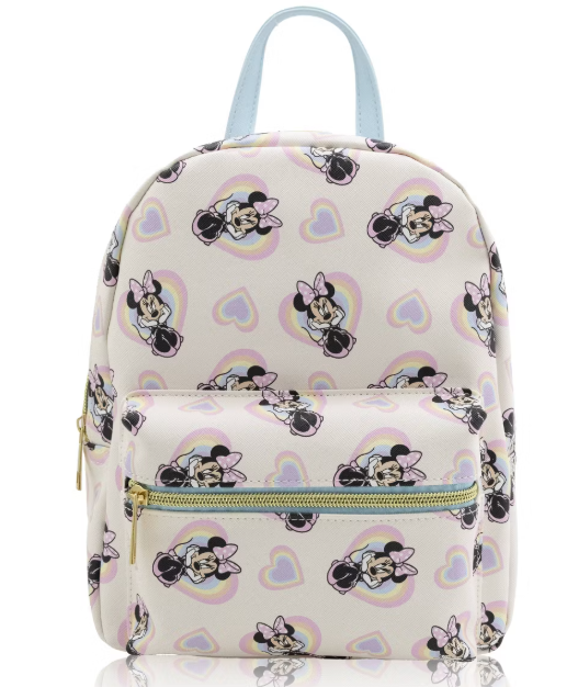 Toddler Girls' White Backpack with Minnie Mouse Heart Pattern