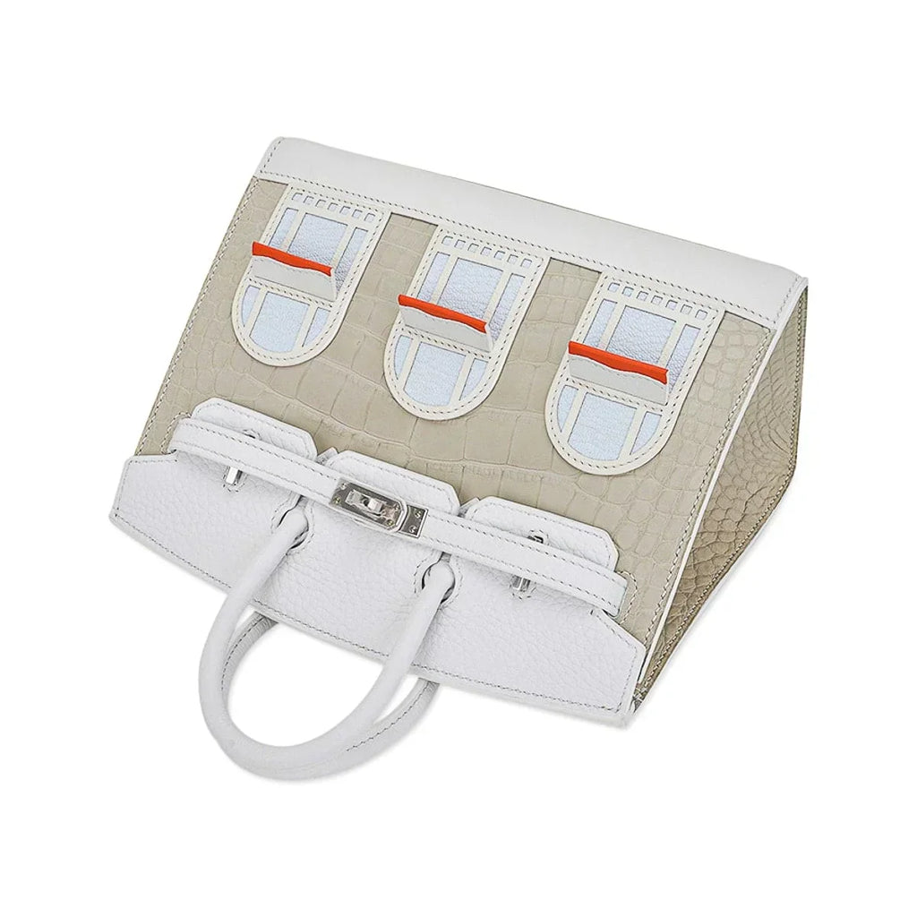 👜Limited Edition Birkin 20 Faubourg Sellier Bag Neige (Snow) White Matte Alligator
