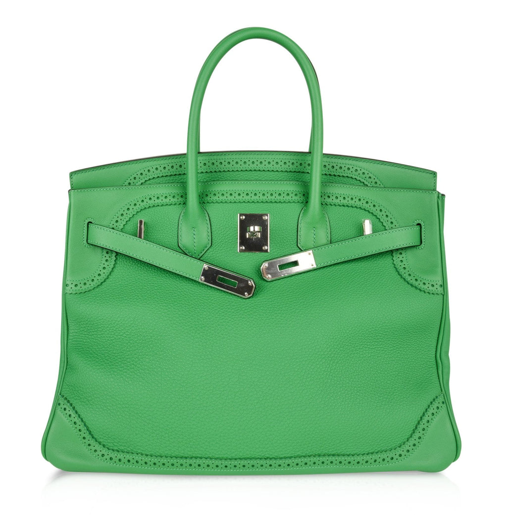 👜Birkin 35 Bag Ghillies Limited Edition Bamboo Palladium Hardware