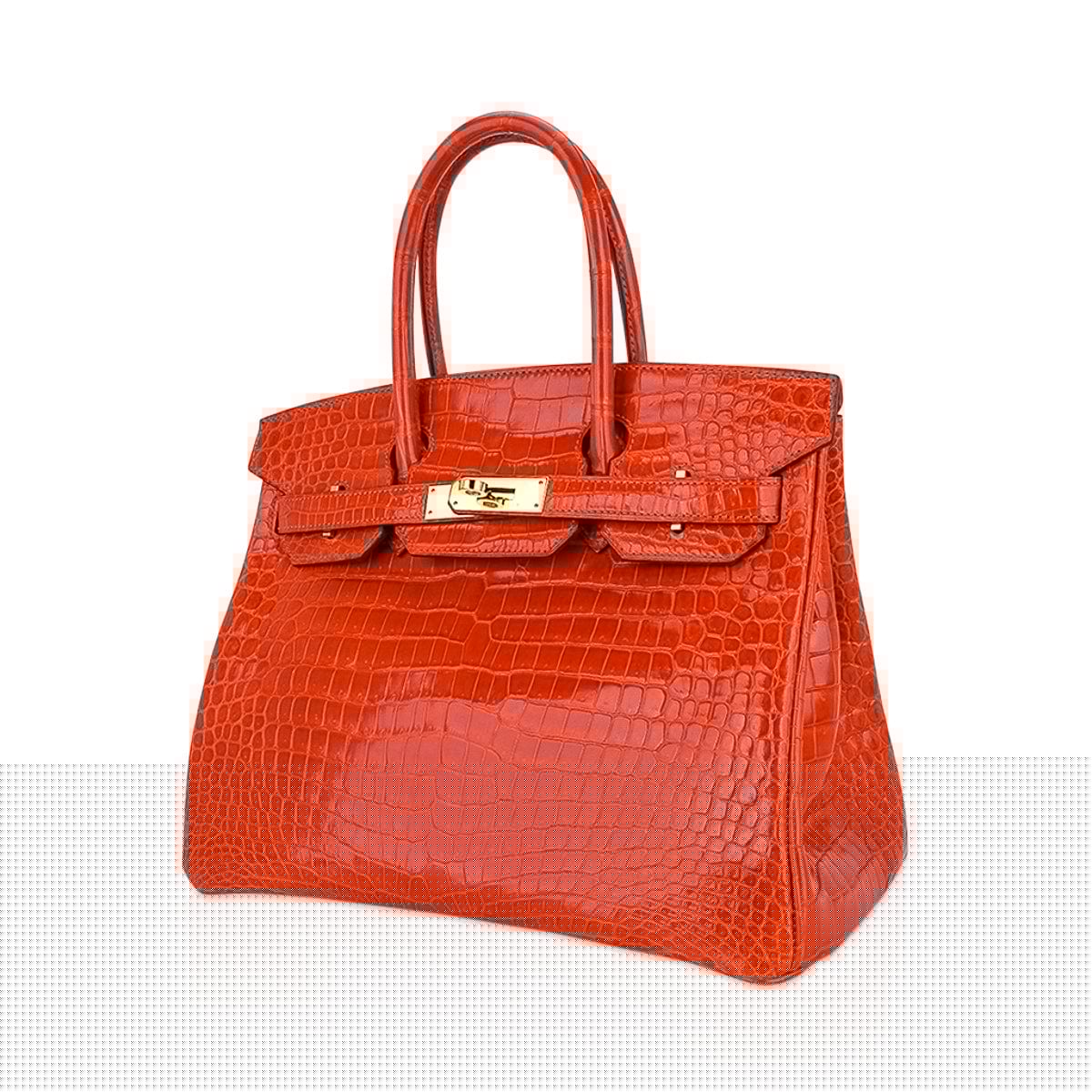 👜Birkin 30 Bag Orange Poppy Porosus Crocodile with Gold Hardware