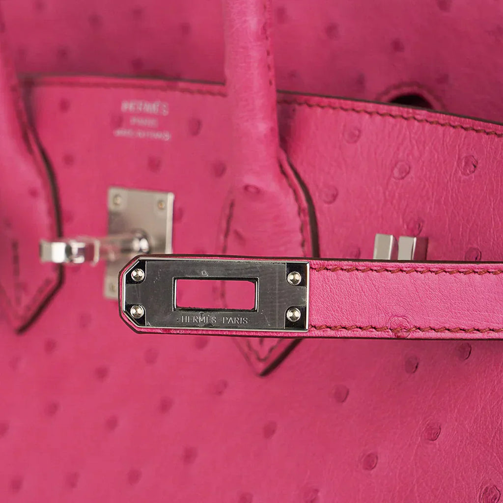 👜Birkin 25 Bag Fuchsia Ostrich with Palladium Hardware