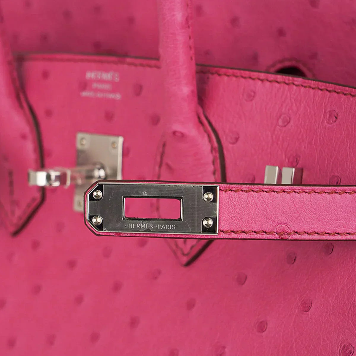 👜Birkin 25 Bag Fuchsia Ostrich with Palladium Hardware
