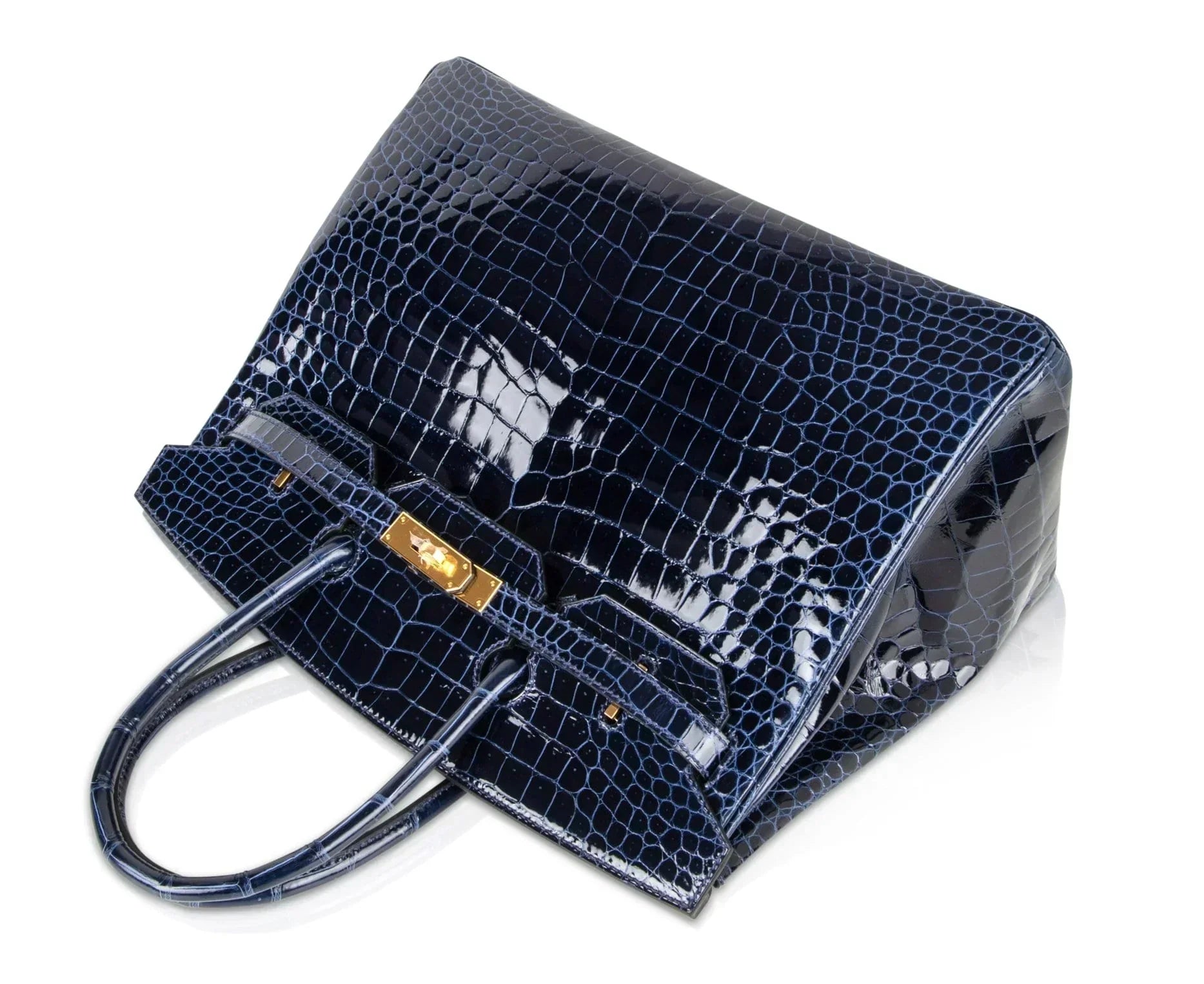 👜Birkin 35 Bag Blue Sapphire Porosus Crocodile Gold Hardware New