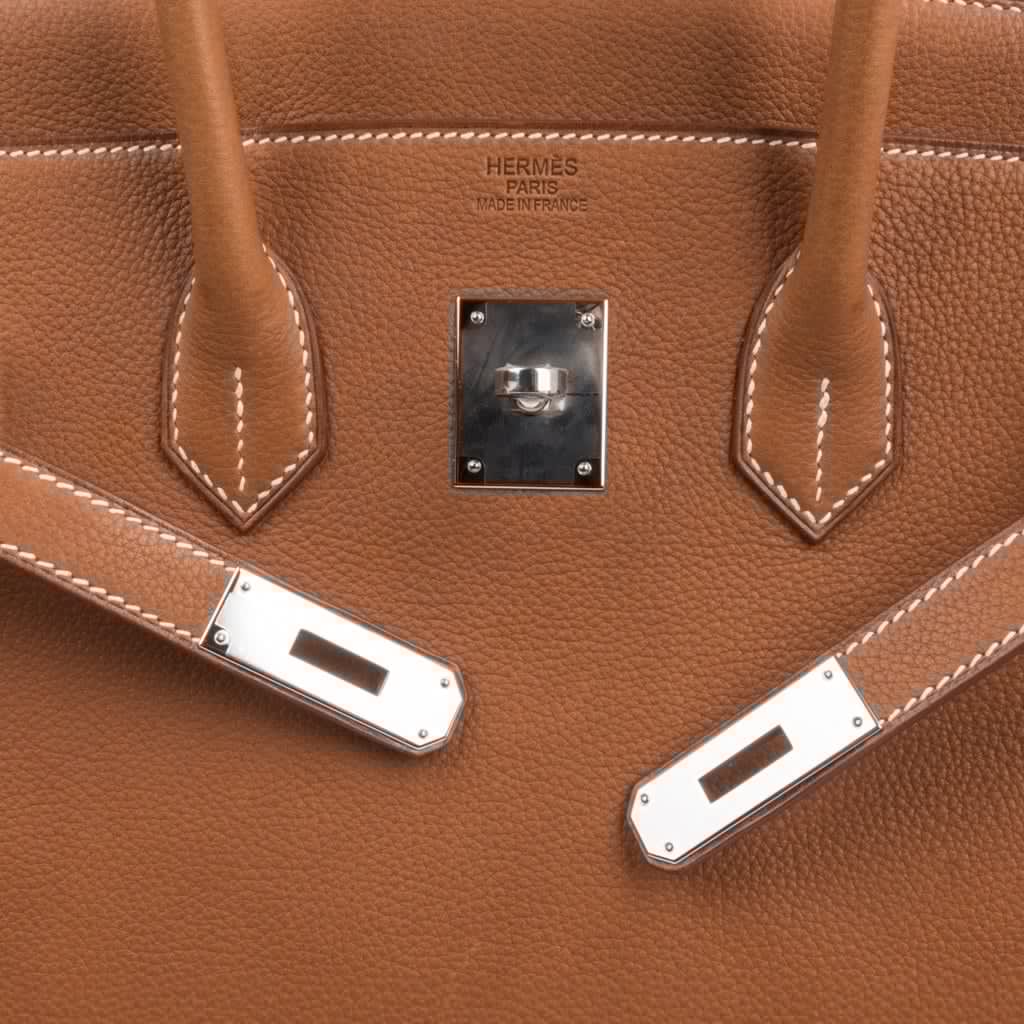 👜Limited Edition Birkin 35 Bag Fauve Barenia Faubourg Leather with Palladium Hardware