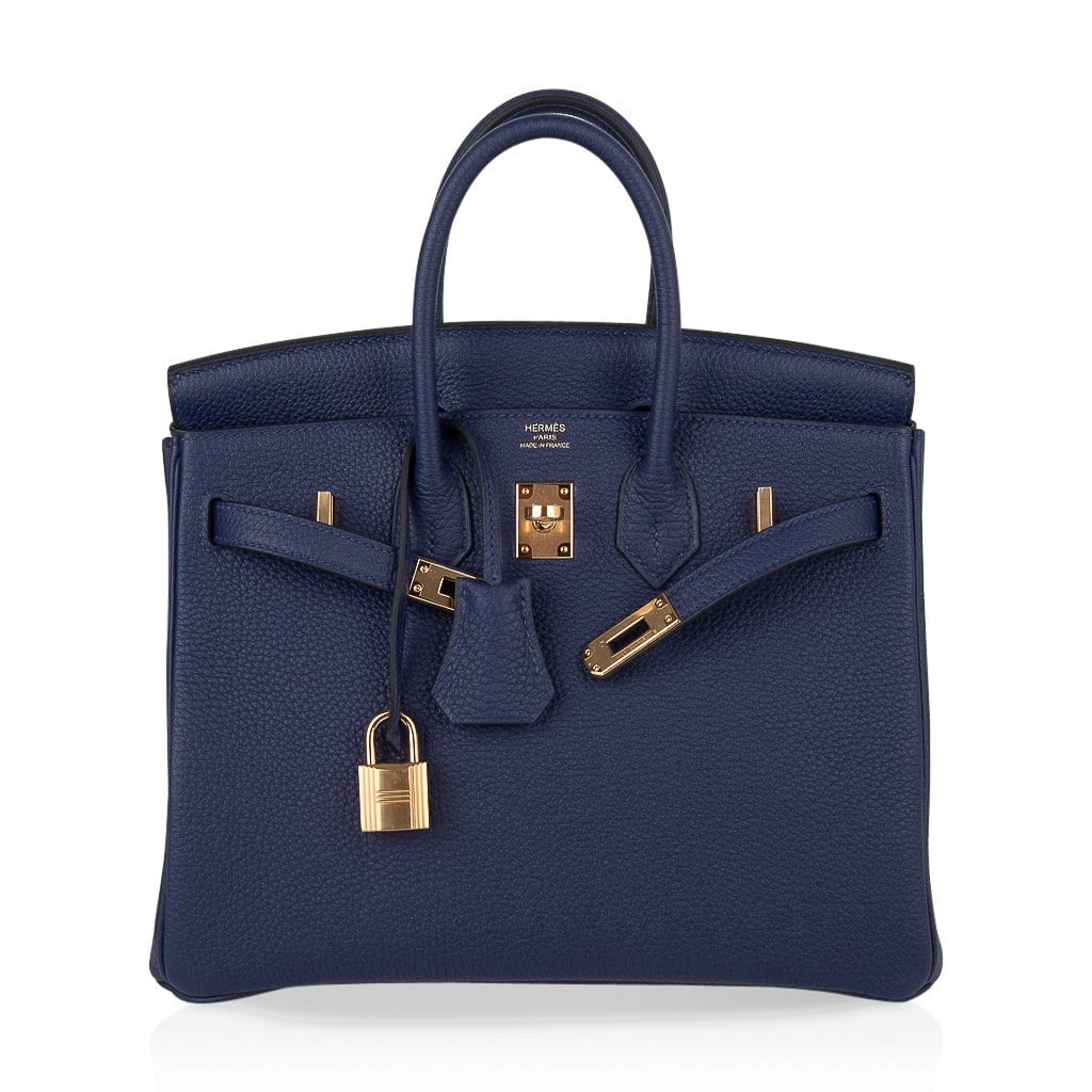 👜Birkin 25 Bag Blue Encre Gold Hardware Togo Leather