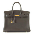 👜Birkin 35 Bag Vert Bronze Gold Hardware Veau Trekking Leather Very Rare