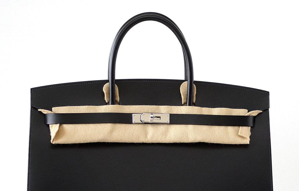 👜Birkin 40 Bag Sellier Black Vache Hunter/ Veau Evercalf Limited Edition
