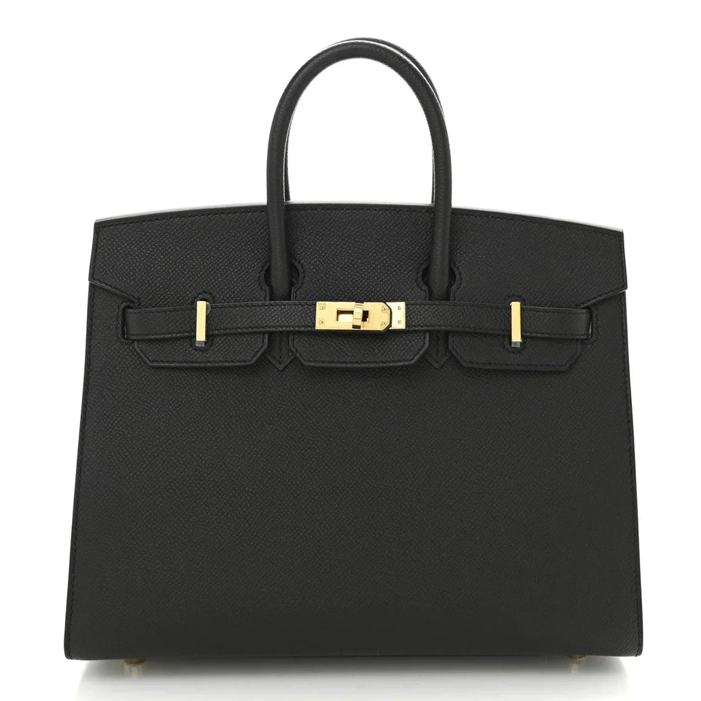 👜Birkin Sellier 25 Black Epsom Leather Gold Hardware