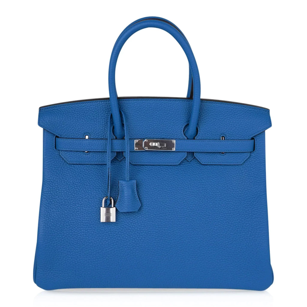 👜Birkin 35 Bag Rich Blue Izmir Clemence Palladium