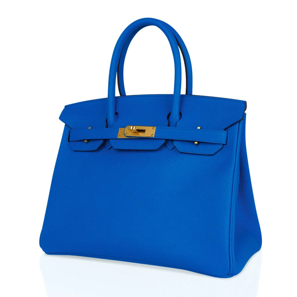 👜Birkin 30 Bag Bleu Frida Epsom Gold Hardware New w/ Box