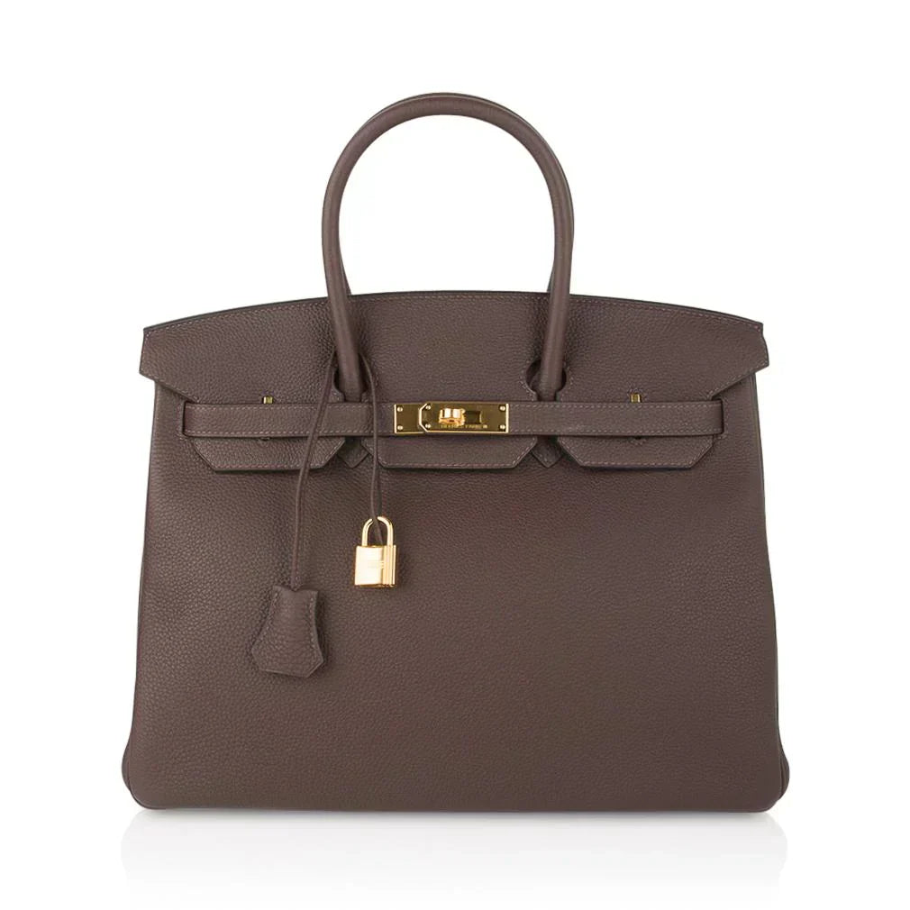 👜Birkin 35 Bag Chocolate Togo Gold Hardware