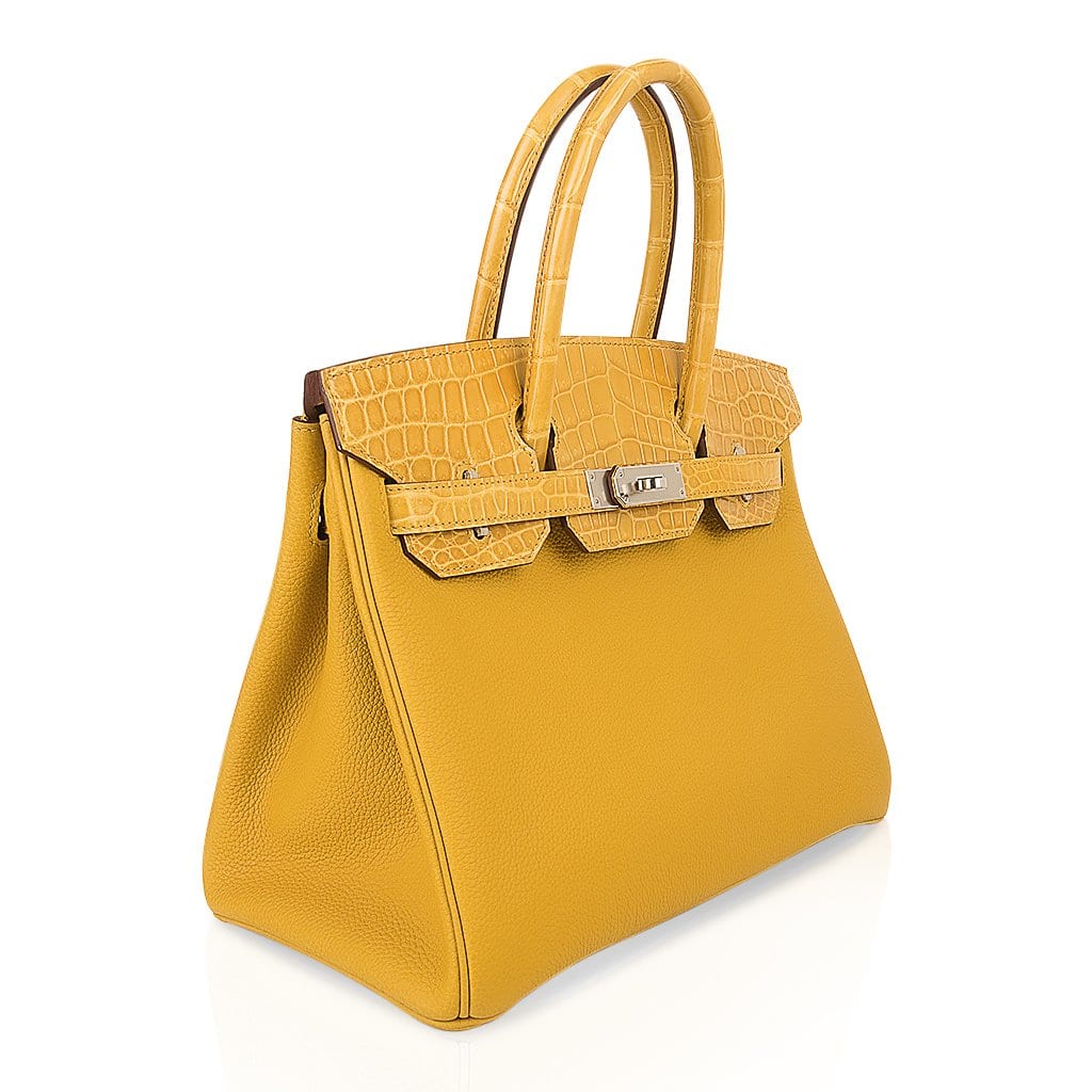 👜Birkin Touch 30 Bag Jaune Ambre Crocodile / Togo Limited Edition