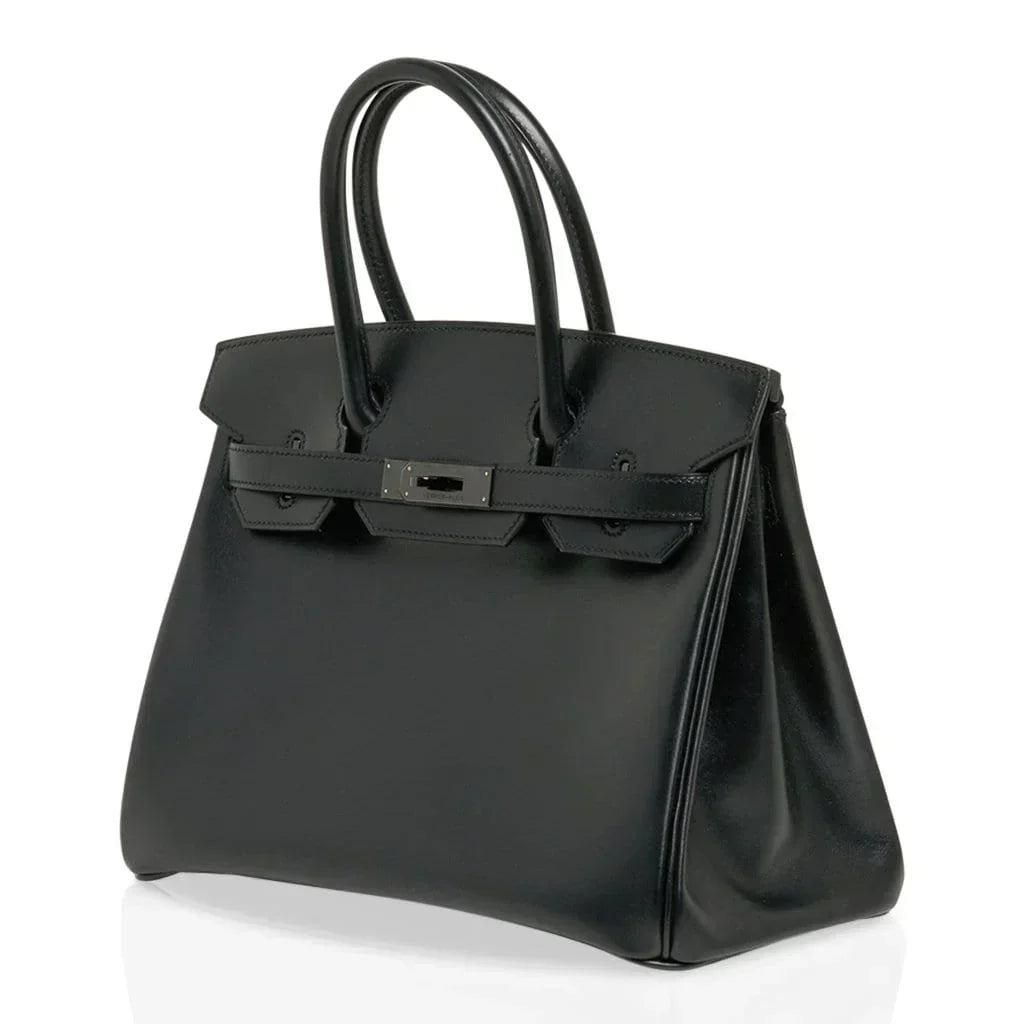 👜Birkin 30 Bag So Black Limited Edition Box Leather