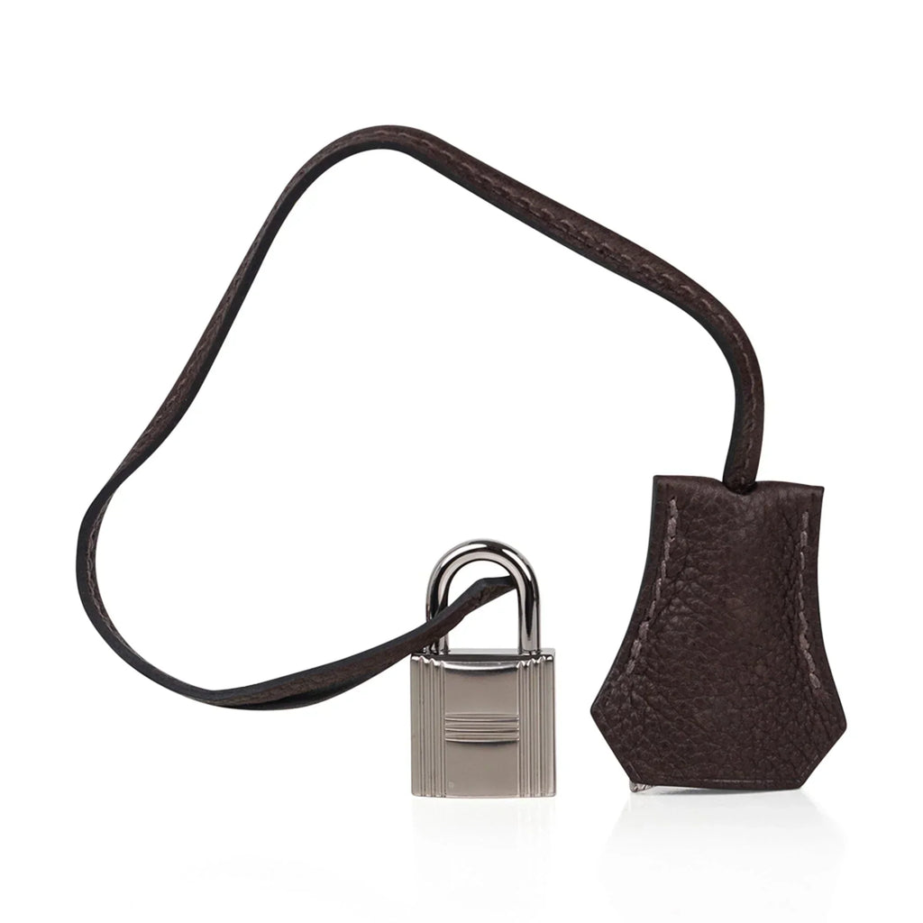 👜Birkin 35 Bag Ebene Barenia Faubourg Leather with Palladium Hardware