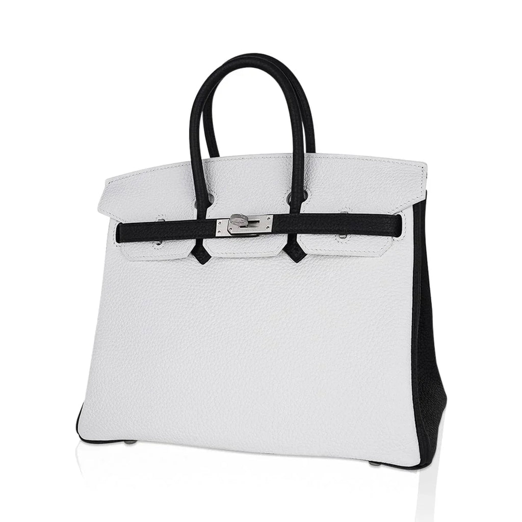 👜Birkin HSS 25 Bag White w/ Black Brushed Palladium Hardware