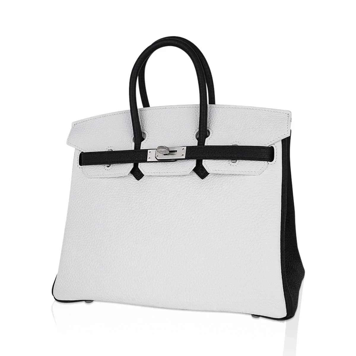 👜Birkin HSS 25 Bag White w/ Black Brushed Palladium Hardware