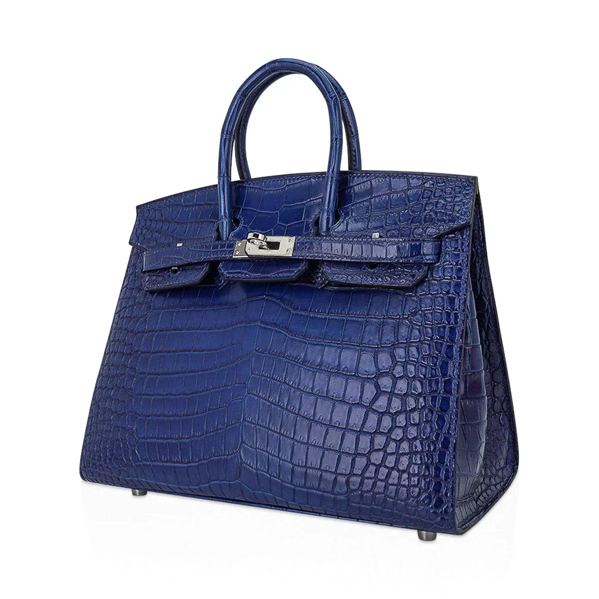 👜Limited Edition Birkin 25 Bag Sellier Indigo Aizome Porosus Crocodile with Palladium Hardware